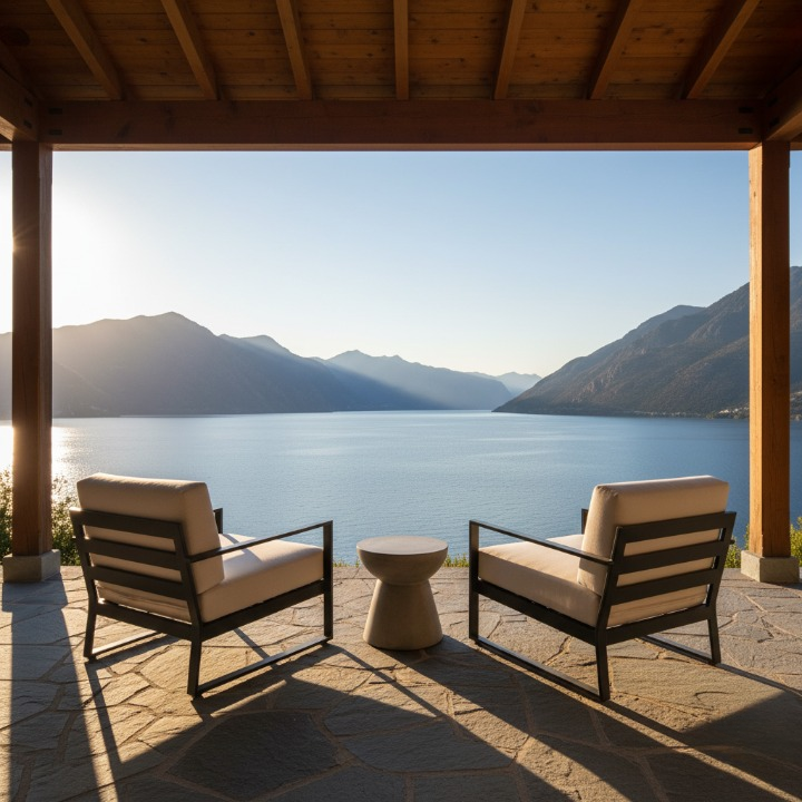 Porch chairs with mountain view