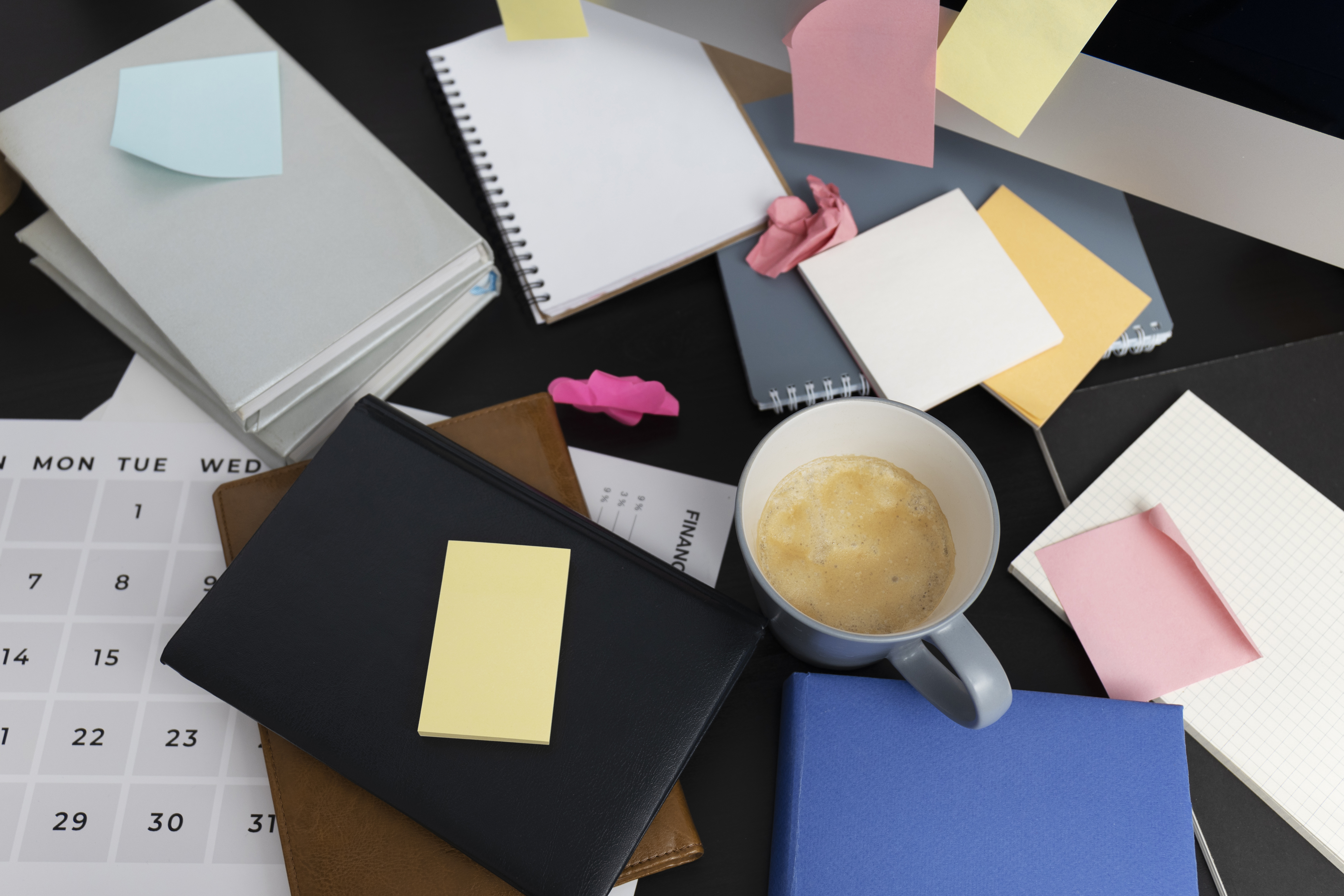 A stack of unused journals